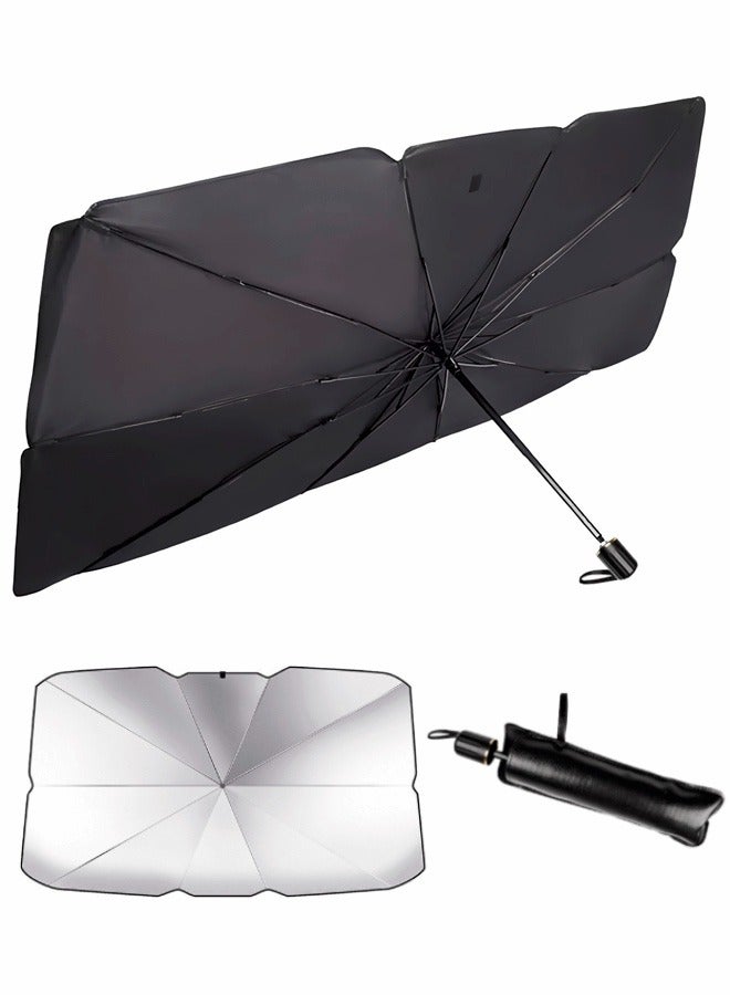 Universal Car Windshield Sun Shade - UV Reflective Sunshield with Heat Blocking Panel, Foldable Sunscreen Protector for Front Window - Image 2