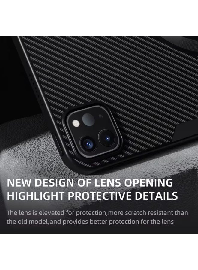 PIVA 2-in-1 Magnetic Gaming Protective Case, Carbon Fiber TPU Cover with Built-In Magnetic Ring and Thermal Conductive Plate, Shock-Resistant Protection, Compatible with Magnetic Coolers – for iPad Pro 11-inch 2024–2025 M4/M5 - Image 4