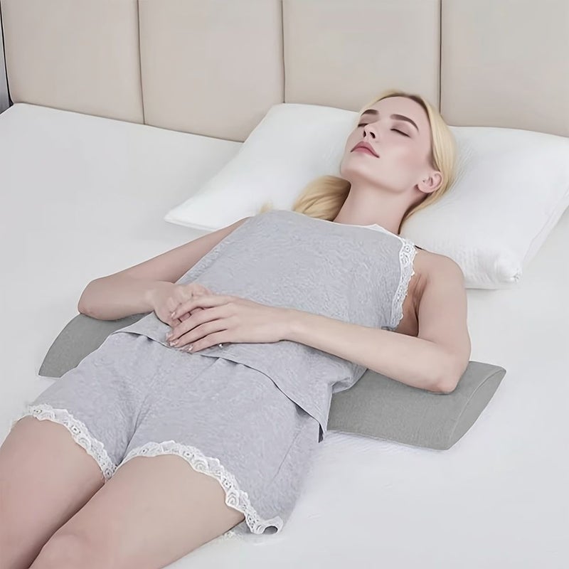 Gray Lumbar Back Support Cushion Pillow for Relaxing Lower Back While Sleeping - Image 2