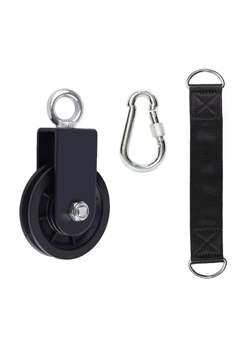 KANGAROO Gym Pulley System with Suspension Belt Carabiner Roller Traction Wheel Fitness Equipment Crossfit Pilates Yoga Triceps Exerciser - Image 1