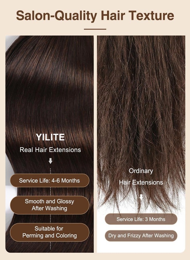 ييليت وصلات شعر YILITE حمراء لاصقة، شعر بشري طبيعي 100%، 18 بوصة، 50 غرام، 20 قطعة، رقم 99J، وصلات شعر ريمي طبيعية 100%، وصلات شعر لاصقة بلون عنابي بدون خياطة - Image 3