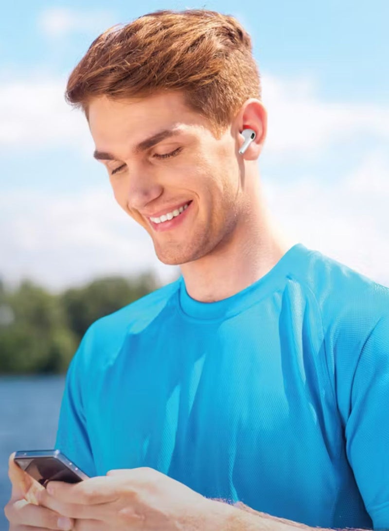 GREEN LION True Wireless Earbuds 4 G1, 25 Meters Transmission Range, Type-C Charging Port, 2 Hours of Charging Time, 5 Hours Playtime, 20 Hours Case Battery Life, Bluetooth Version 5.3 - White - Image 2