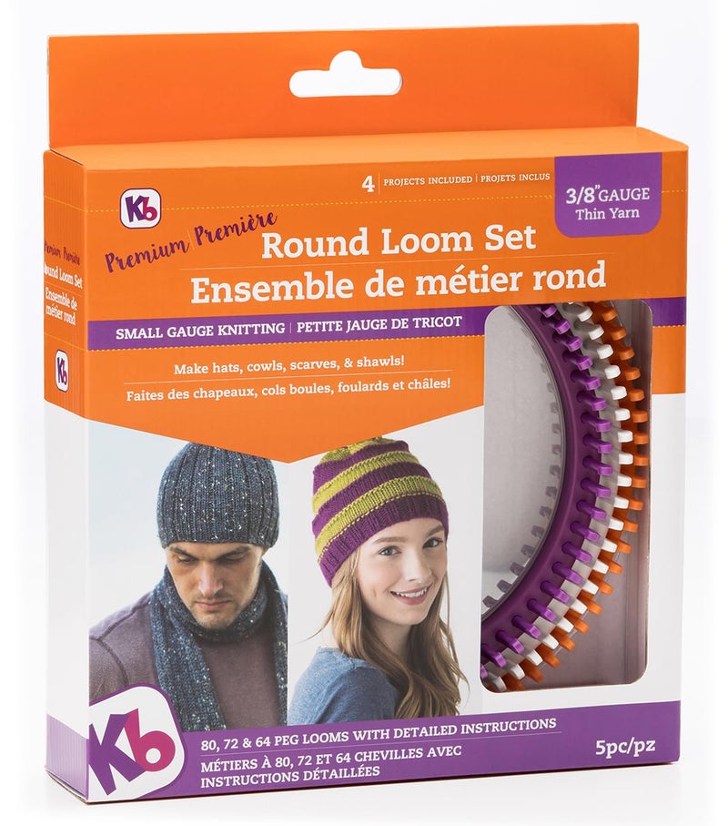 Authentic Knitting Board Premium Round Knitting Looms Set 38 Small Gauge KB Looms 3 Loom Set