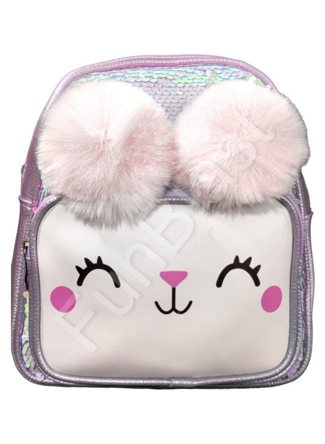 FunBlast Cartoon Theme Sequin Backpack for Kids - Sequin Bags for Girls - Small Backpack for Picnic, Outdoor Travel, Korean, Fancy Bags (Pink) - Image 2