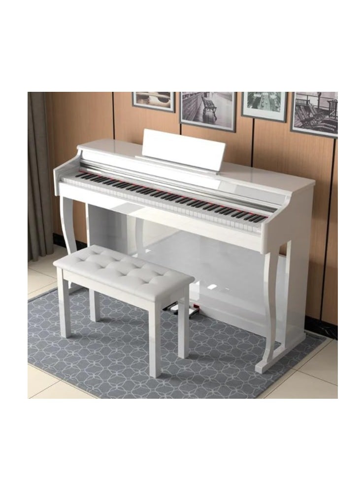 Megarya Professional Design Upright Digital Piano 88 Hammer Action Piano Superimposed Sound Effect USB Jack Electronic Organ Polished Finish (Polished White)  - Image 1
