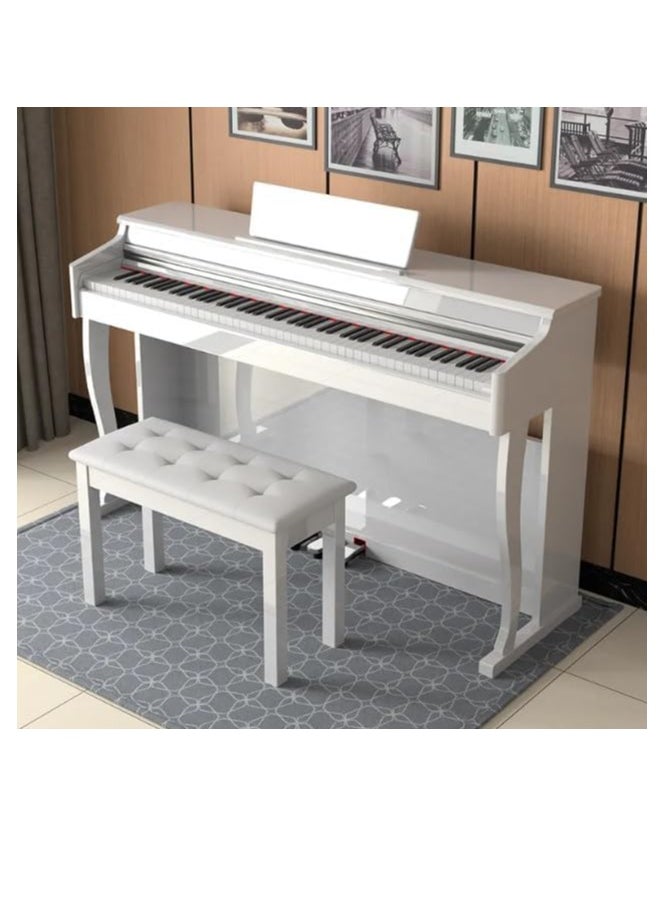 Megarya Professional Design Upright Digital Piano 88 Hammer Action Piano Superimposed Sound Effect USB Jack Electronic Organ Polished Finish (Polished White)  - Image 2