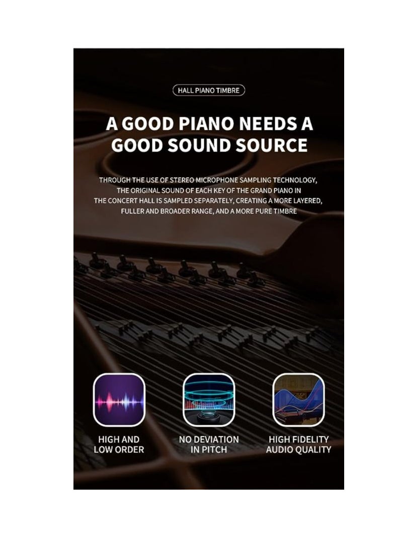 Megarya Professional Design Upright Digital Piano 88 Hammer Action Piano Superimposed Sound Effect USB Jack Electronic Organ Polished Finish (Polished White)  - Image 5