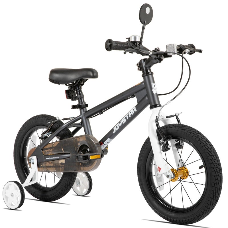 JOYSTAR Lomand Kids Bike 14 Inch BMX Style Children Bicycles with Training Wheels for Boys Girls Age 3-5 Years Gray - Image 1