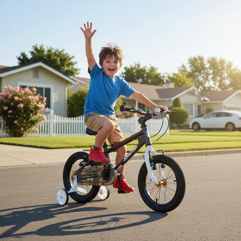 JOYSTAR Lomand Kids Bike 14 Inch BMX Style Children Bicycles with Training Wheels for Boys Girls Age 3-5 Years Gray - Image 5