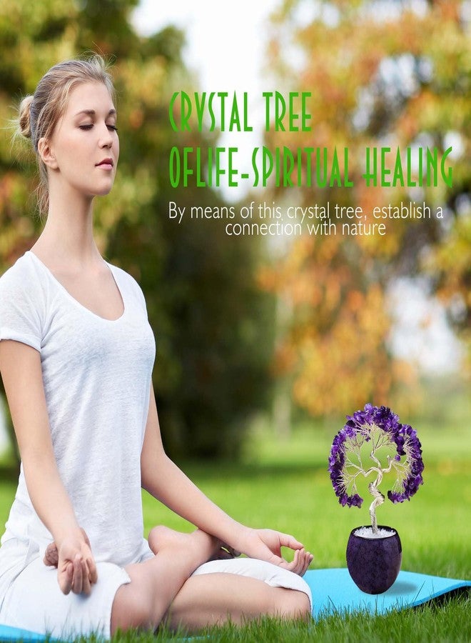 Runyangshi Amethyst Crystal Tree of Life - 7in Chakra Crystal Money Tree with 297 Natural Healing Crystal Gemstone for Feng Shui, Luck, Balancing Energy Home Decor & Spiritual Gift - Image 5