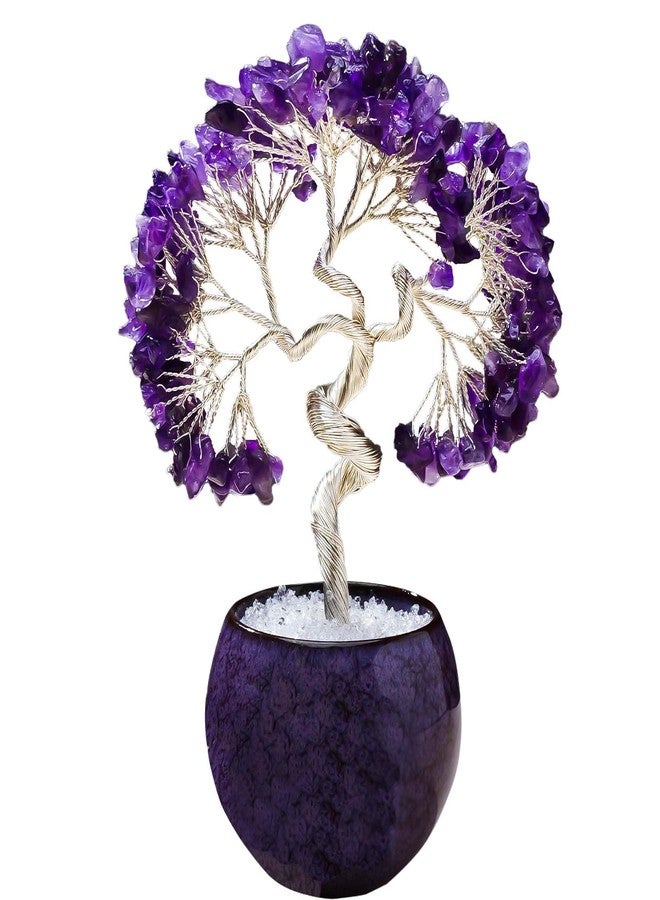Runyangshi Amethyst Crystal Tree of Life - 7in Chakra Crystal Money Tree with 297 Natural Healing Crystal Gemstone for Feng Shui, Luck, Balancing Energy Home Decor & Spiritual Gift - Image 1