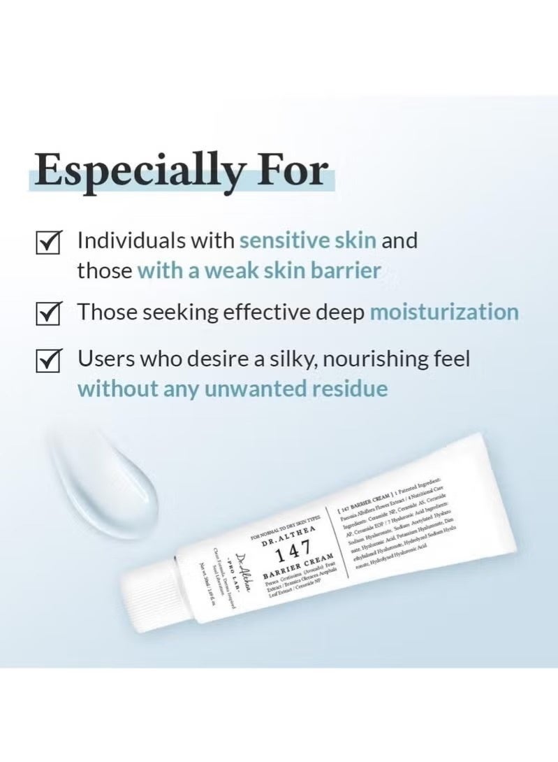 Dr.althea 147 Barrier Cream | Daily Skin Barrier Care | Deep Hydrating with Hyaluronic Acid & Ceramides | Korean Vegan Skincare for Normal to Dry Skin Types | 1.69 Fl Oz - Image 4