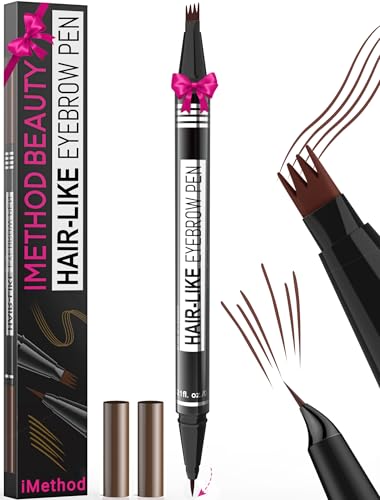 iMethod Microblading Eyebrow Pen Eyebrow Pencil Magical 2in1 DualEnded Eye Brow Pencils for Women with 4ForkTip Precise BrushTip Create Natural HairLike Brows Last AllDay Reddish Brown - Image 1