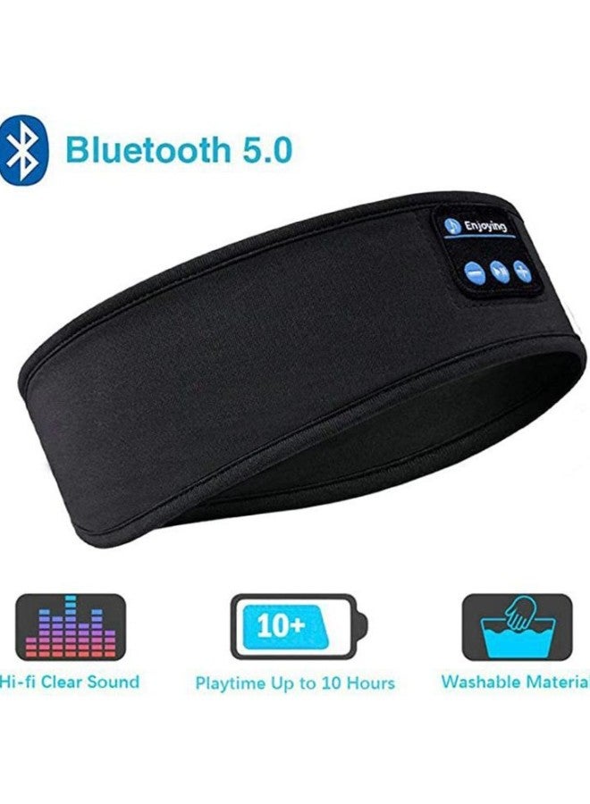 5.4 Bluetooth Music Headband Wireless Sleep Eye Mask Bluetooth Sports Headband Stereo Headband For Talking-Color:Dark Blue  - Image 4