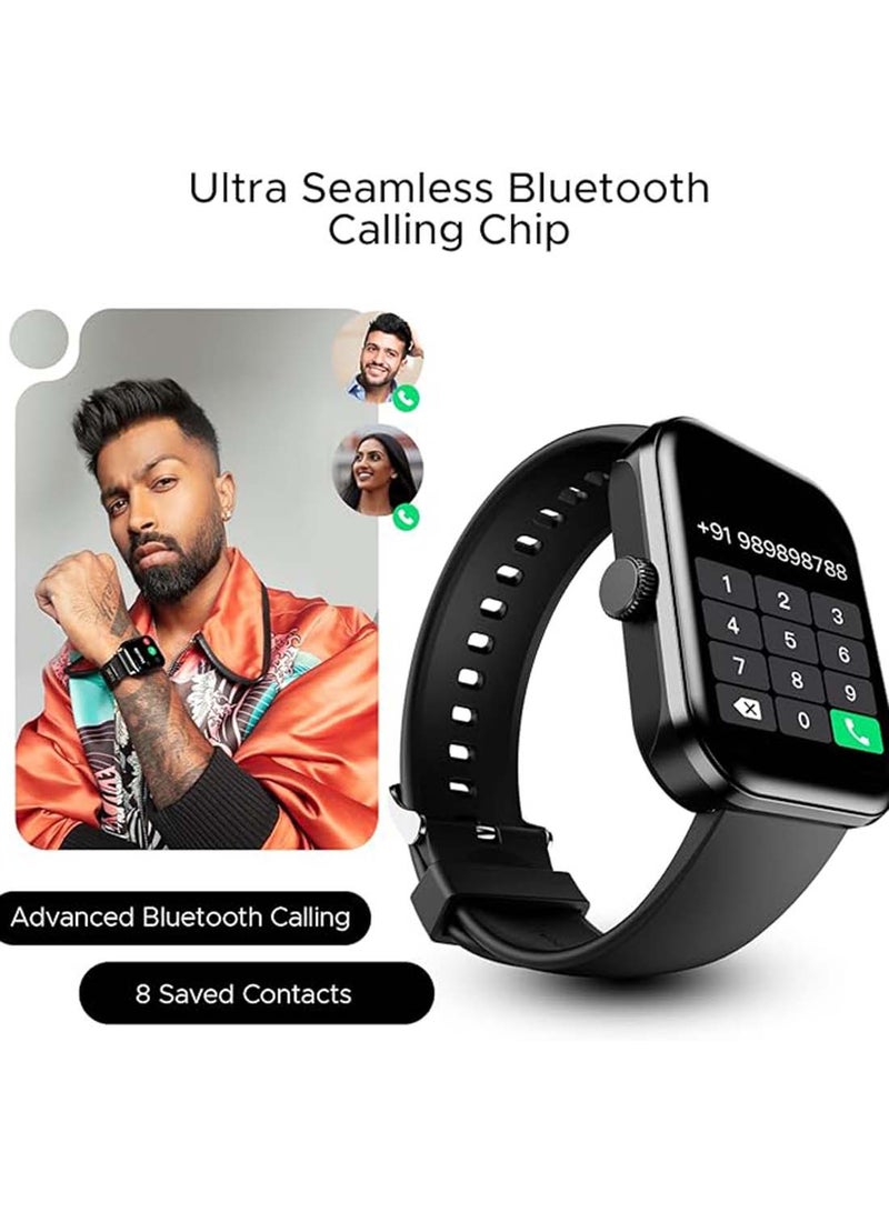 بوات ساعة boAt Ultima Call Max الذكية مع شاشة HD كبيرة بحجم 2 بوصة، مكالمات بلوتوث متقدمة، أكثر من 100 وضع رياضي، عمر بطارية 10 أيام، واجهات ساعة متعددة، IP68، مراقبة معدل ضربات القلب و SpO2، تنبيهات الجلوس (أسود نشط) - Image 3
