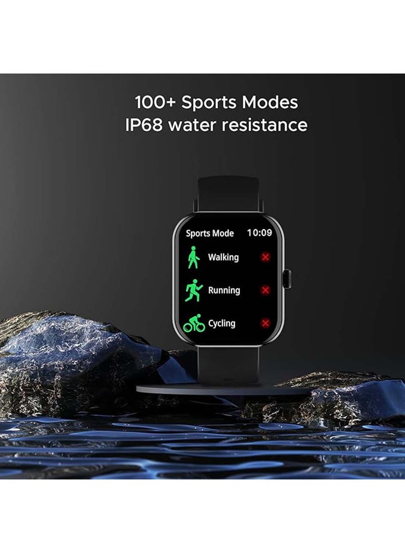 بوات ساعة boAt Ultima Call Max الذكية مع شاشة HD كبيرة بحجم 2 بوصة، مكالمات بلوتوث متقدمة، أكثر من 100 وضع رياضي، عمر بطارية 10 أيام، واجهات ساعة متعددة، IP68، مراقبة معدل ضربات القلب و SpO2، تنبيهات الجلوس (أسود نشط) - Image 4