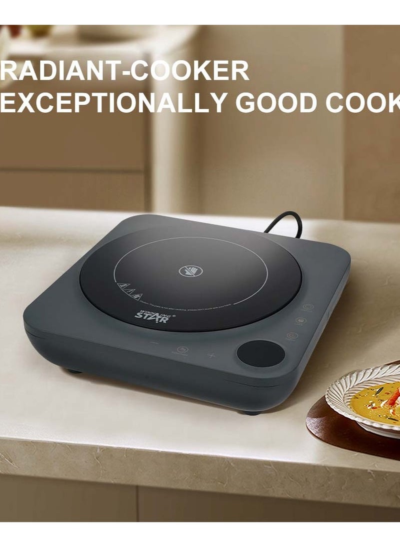 Winning Star Electric Cooktop Burners, 2000W Electric Stove, Countertop Infrared Single Burner, Built-in 7" Ceramic Cooktop, Heating Level, Hot Warning, Over-Temperature Protection - Image 3