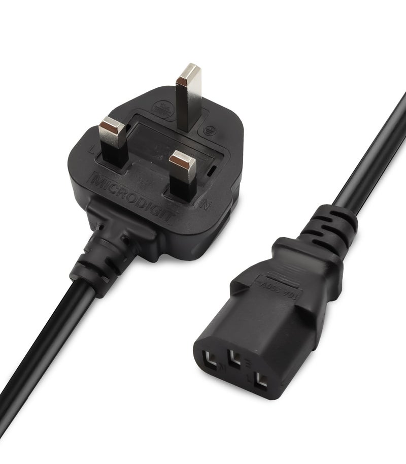 S-TEK [1.8m/6ft] Desktop Power Cable - Reliable Pure Copper Wire for Computers, TVs, Monitors, and More - Image 4