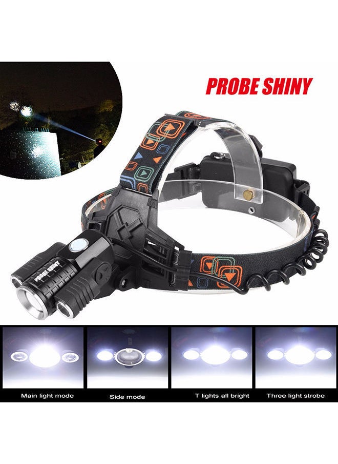 NIBEMINENT 4 Modes LED Rechargeable Head Light Torch Black  - Image 1