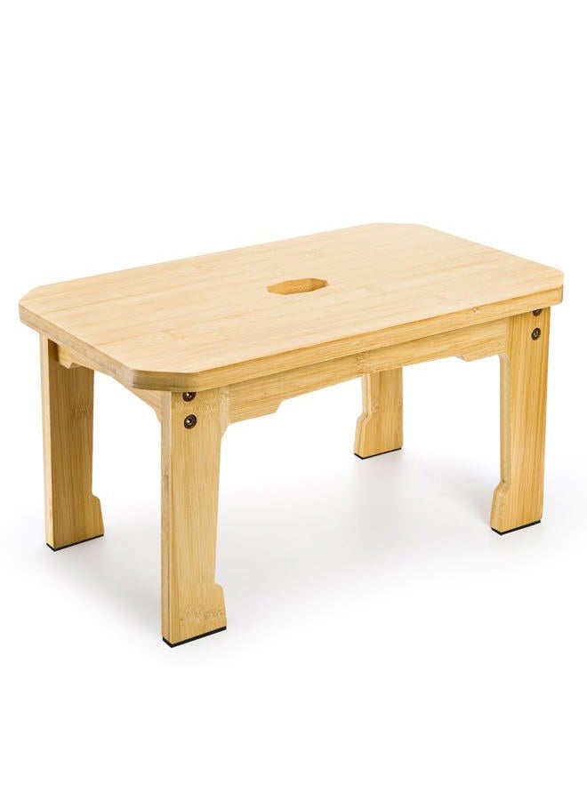 ZAVOOS Wooden Step Stool, Sturdy Bamboo Bedside Step Stool with Non-Slip Feet Pads for Adult, Heavy Duty Small One Step Footstool for Bedroom Kitchen Bathroom, 500 Lbs Load Capacity - Image 1