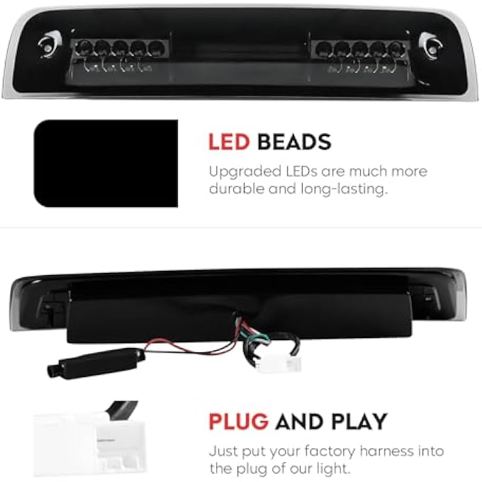 Unity 3Rd Third Brake Light For 20092017 Dodge Ram 1500 2500 3500 Cargo Light Led High Mount Lamp Smoked Lens - Image 4