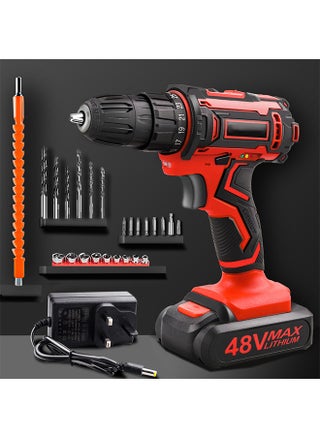 48V Cordless Drill With 2 Lithium Lon Batteries and Charger Variable Speed Brushless Motor 24 Pieces Drill Driver Accessories Kit - pzsku/Z2C0BEAAE79C4A8ECE8CDZ/45/_/1722588066/55e525f3-3058-48c2-a9d8-87a354976b16