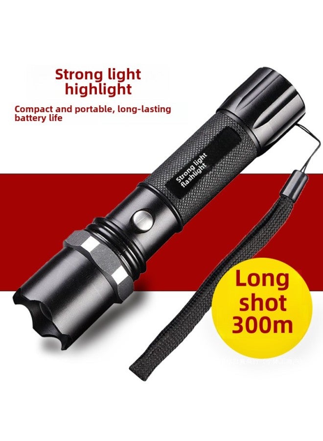 LED Flashlight Rechargeable Multi-functional Super Bright Long-range Household Outdoor Emergency Portable Small Waterproof Flash-Product Specifications:Super 100w Incandescent Lamp, One Battery  - Image 2