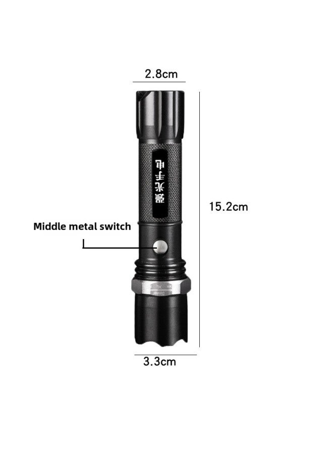 LED Flashlight Rechargeable Multi-functional Super Bright Long-range Household Outdoor Emergency Portable Small Waterproof Flash-Product Specifications:Super 100w Incandescent Lamp, One Battery  - Image 5