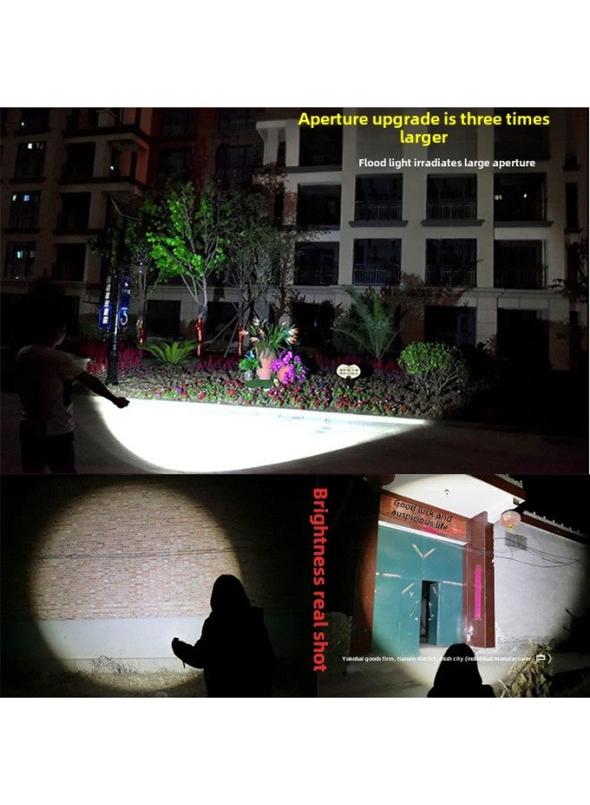 LED Flashlight Rechargeable Multi-functional Super Bright Long-range Household Outdoor Emergency Portable Small Waterproof Flash-Product Specifications:Super 100w Incandescent Lamp, One Battery  - Image 4