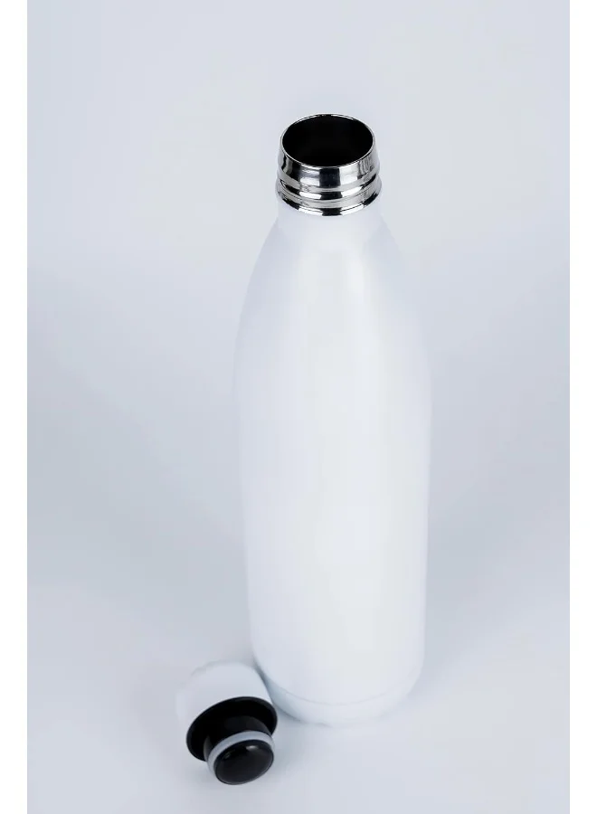 Nessan Nessan 500ml Sport Water Bottle Vacuum Insulated Stainless Steel Sport Water Bottle Leak-Proof Double Wall Cola Shape Water Bottle, Keep Drinks Hot & Cold - White