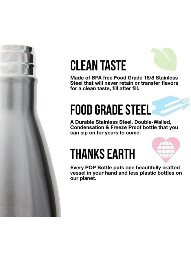 Nessan Nessan 500ml Sport Water Bottle Vacuum Insulated Stainless Steel Sport Water Bottle Leak-Proof Double Wall Cola Shape Water Bottle, Keep Drinks Hot & Cold - White