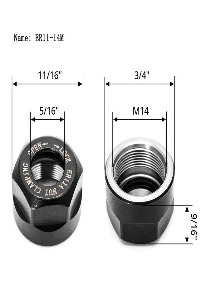LUO KE 𝐋𝐮𝐨 𝐤𝐞 ER11 Spring Collet Nut Set - AAA Level High Precision ER11 1/8'' Collet + ER11 1/4'' Collet + ER11 Clamping Nut for CNC Engraving Mechine/Lathe Milling Tool - Image 4