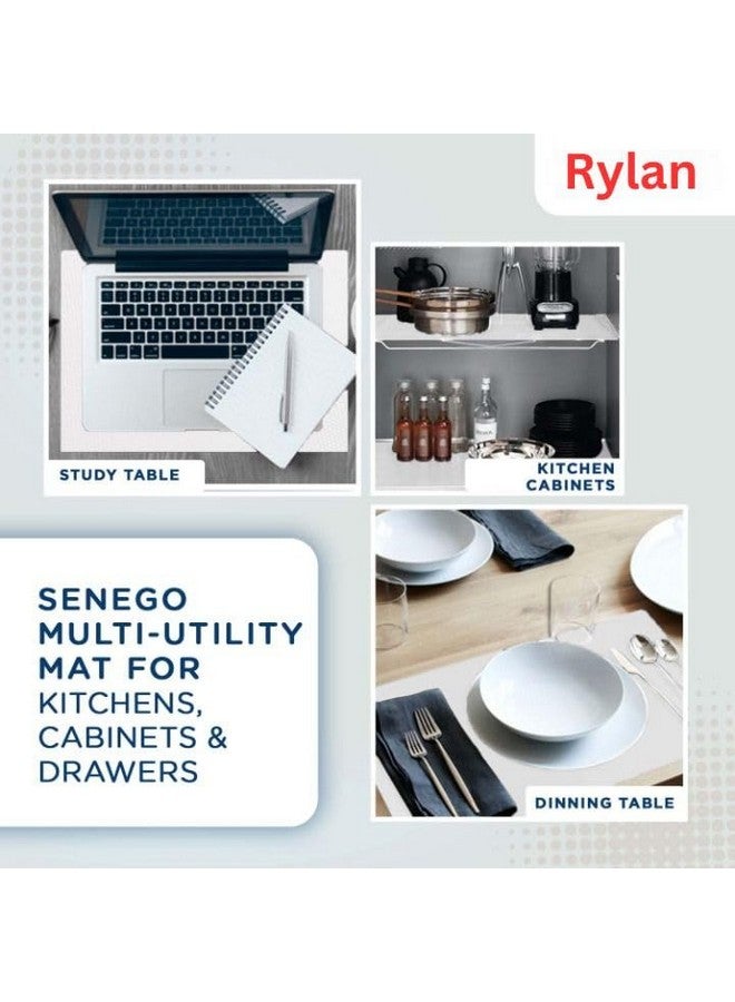 Rylan (45 cm x 5 m) Multipurpose Anti-Slip Mat, Sheet for Fridge, Kitchens, Cupboard, Drawers, Shelf Liner | Super Strong EVA, Water Resistant (Diamond Texture, White) - Image 2