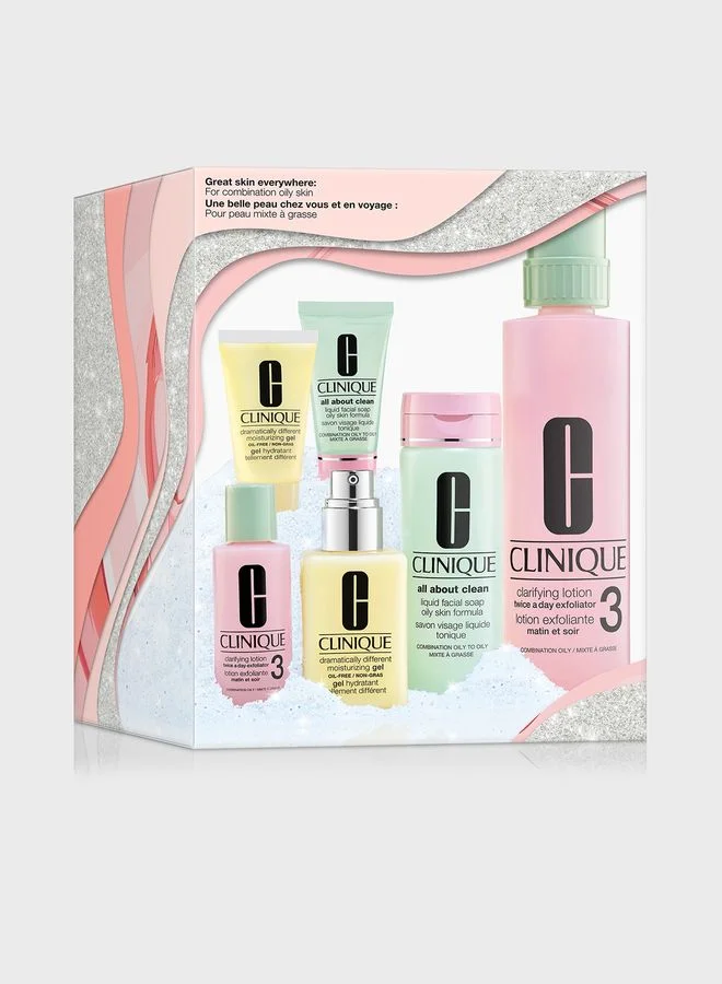 CLINIQUE Great Skin Everywhere Skincare Set: For Oily Skin, Savings 40%