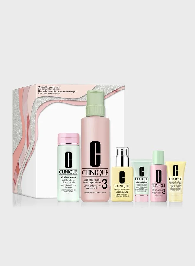 CLINIQUE Great Skin Everywhere Skincare Set: For Oily Skin, Savings 40%