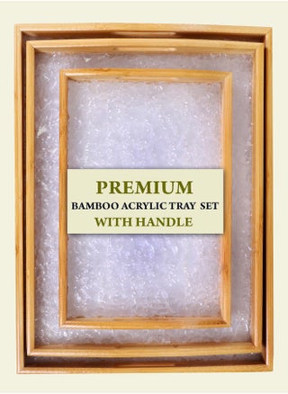 Serving Tray Bamboo And Acrylic Tray With Handles Set Of 3 Rectangular Tray Breakfast Tray - pzsku/Z2C0C0F2D8D241D3A06DAZ/45/_/1708756780/4b7df650-1501-4883-b971-a19dc42034bf