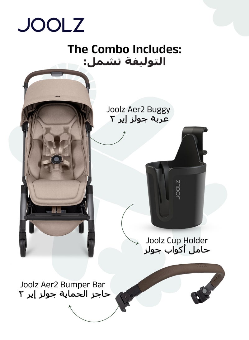 جولز عربة أطفال خفيفة الوزن مع حاجز حماية وحامل أكواب | طي سهل بيد واحدة | مناسبة من المولود حتى الطفل الصغير | مقعد مريح قابل للإمالة | ٨٣×٤٥×١٠٥ سم - Image 3
