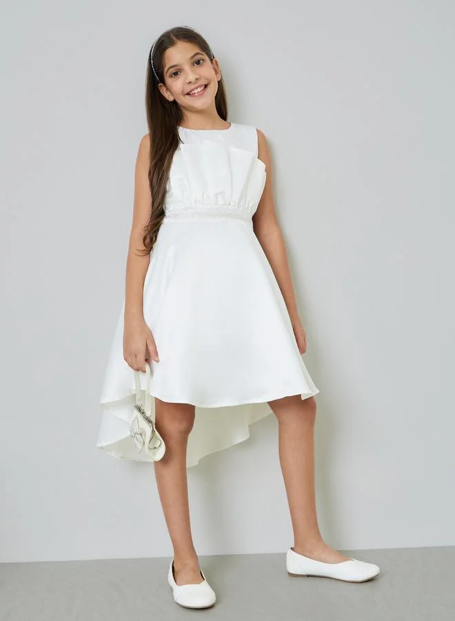 Take Two Girls White A-Line Knee-Length Dress