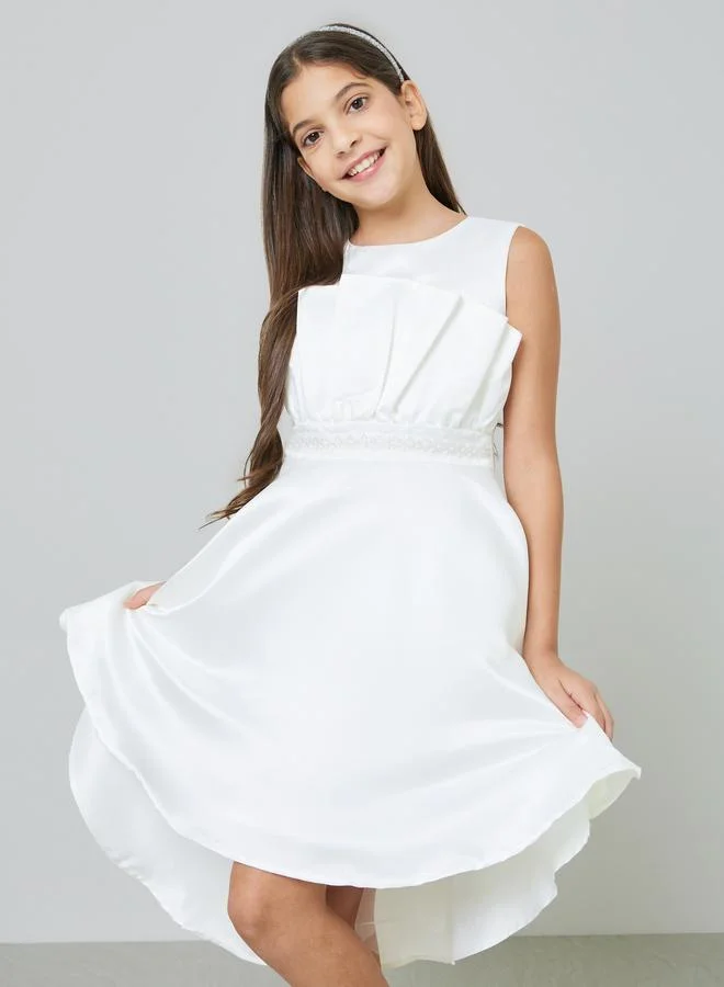 Take Two Girls White A-Line Knee-Length Dress