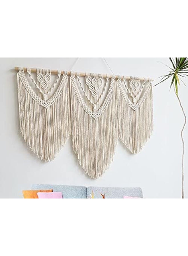 انتيكيانو مكرمية جدارية كبيرة للتعليق على الحائط، ديكور عصري بوهيمي 110x110 سم - Image 4