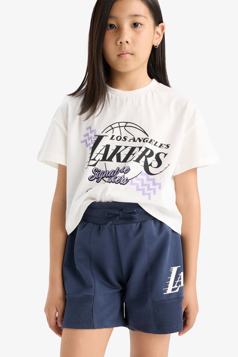 DeFacto Girl NBA Los Angeles Lakers Licensed Short Sleeve T Shirt  - Image 2