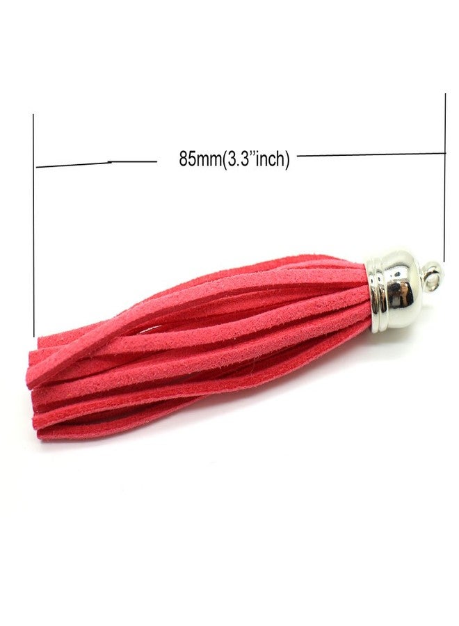 PAMIR TONG 30pcs of Multi-Colors Leather Tassel with Silver Caps Cell Phone Straps/DIY Charms - Image 3