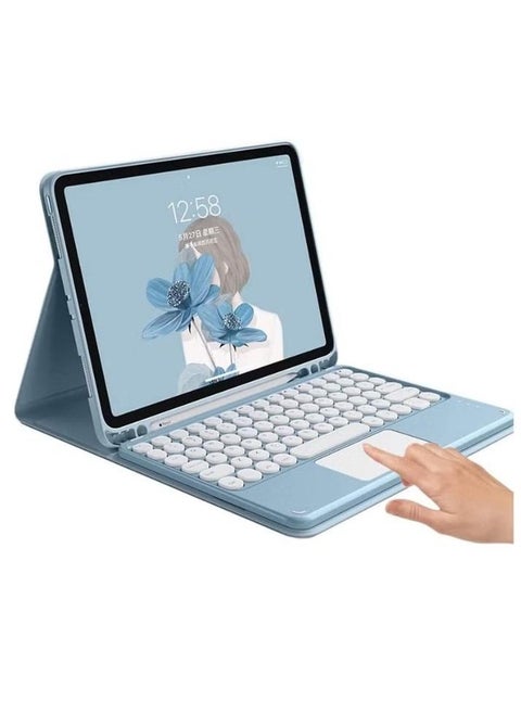 iPad 10th Generation 2022 Keyboard Case with Touchpad Cute Round Key Color Keyboard iPad 10 10.9 inch Detachable Touch Keyboard Slim Smart Cover