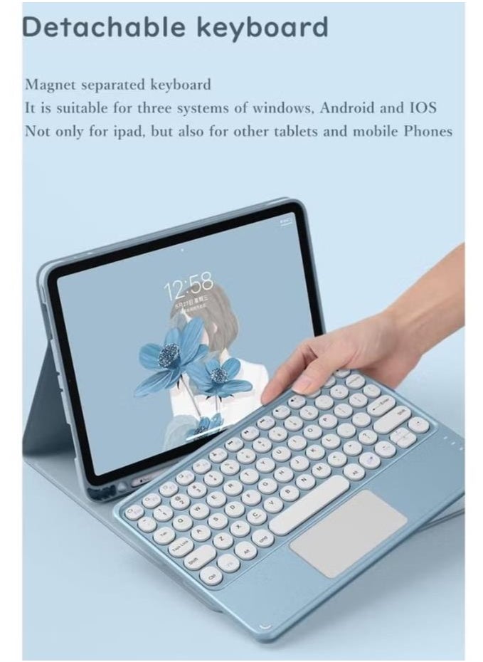 SMOOKY iPad 10th Generation 2022 Keyboard Case with Touchpad Cute Round Key Color Keyboard iPad 10 10.9 inch Detachable Touch Keyboard Slim Smart Cover  - Image 2
