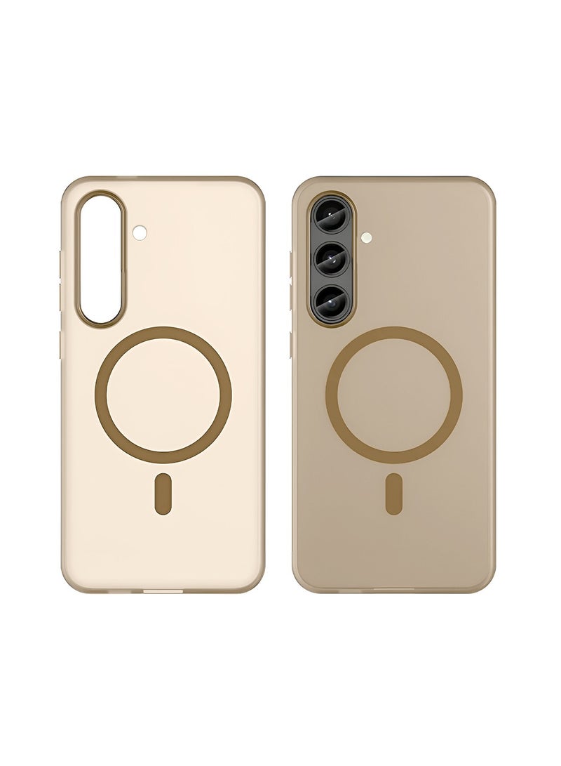 دبليو تيك سامسونج جالاكسي A36 5G 2025 / سامسونج جالاكسي A56 5G 2025 سلسلة Syndee Hybrid شفافة Magsafe مع شحن مغناطيسي شفاه كاميرا مرفوعة غطاء جراب أنيق المظهر - بني - Image 2