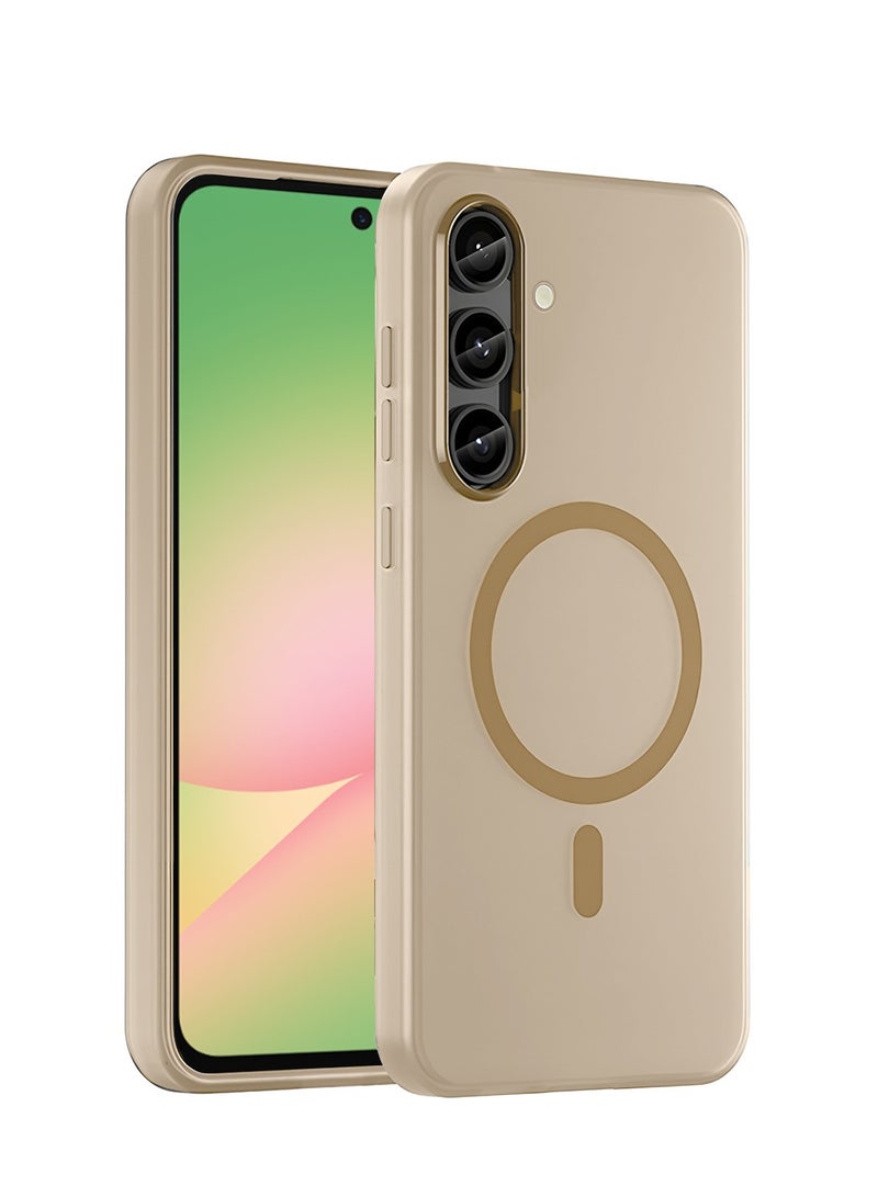 دبليو تيك سامسونج جالاكسي A36 5G 2025 / سامسونج جالاكسي A56 5G 2025 سلسلة Syndee Hybrid شفافة Magsafe مع شحن مغناطيسي شفاه كاميرا مرفوعة غطاء جراب أنيق المظهر - بني - Image 1