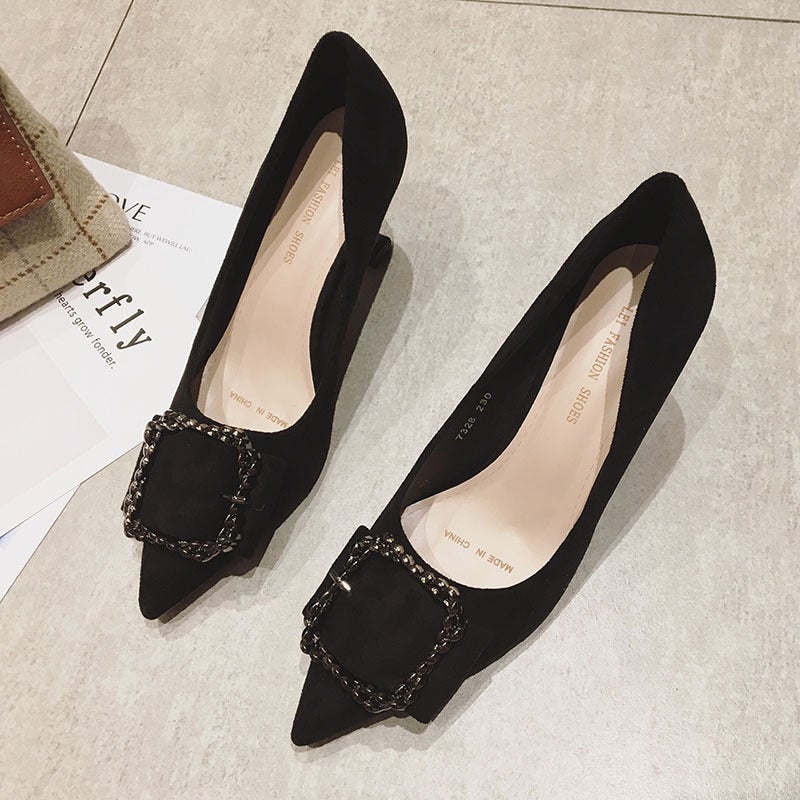 7328-12 Pointed Toe Shoes Women'S 2025 Autumn New Korean Style Small Size Girls High Heels Women'S Stiletto Heels - Image 4