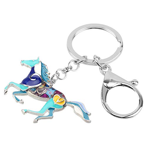 BONSNY Enamel Metal Horse Key chains For Women Girls Gifts Car Purse Animal Pendant Charms (Turquoise) - Image 2