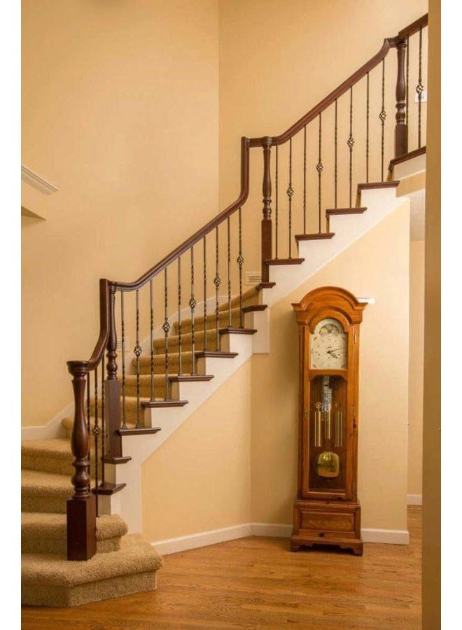 Senmit S09 - Wrought Iron Balusters – Set of 10 Deck Balusters - Decorative Metal Balusters for Decks – Spiral Stair Railing - 1/2-inch Hollow Double Iron Twist – Satin Black Metal Railing – Powder Coated - Image 4