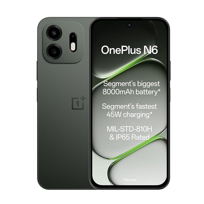 ون بلس N6 Dual SIM Midnight Green  4GB RAM 128GB 5G - Indian Version - Image 1